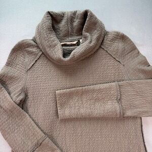 Soft Surroundings Women's Army Green‎ Cowl Neck Top Pullover Stretch Buttons XS